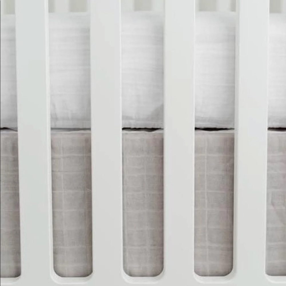 Little Unicorn Warm Grey Cotton Muslin Crib Skirt